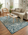 Savannah Escape Collection Area Rug -  Masai Rectangle Navy Blue and Ivory  lifestyle 4