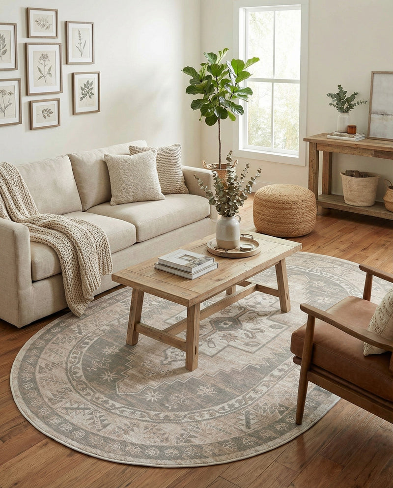 Savannah Series Collection Area Rug -  Augusta (Mink) Oval Mink  lifestyle 74