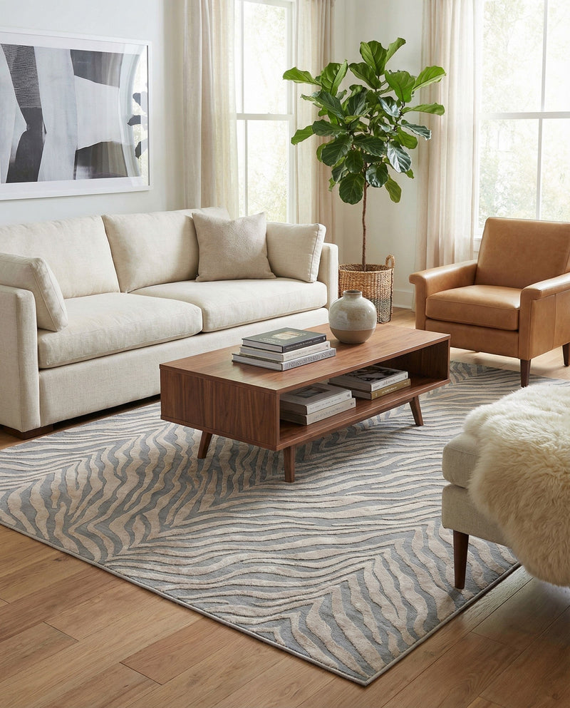 Bloomsbury Elegance Collection Area Rug -  Chelsea Rectangle Gray and Ivory  lifestyle 35