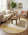 Mediterranean Lattice Collection Area Rug -  Casablanca (Ivory and Yellow) Oval Ivory and Yellow  lifestyle 66