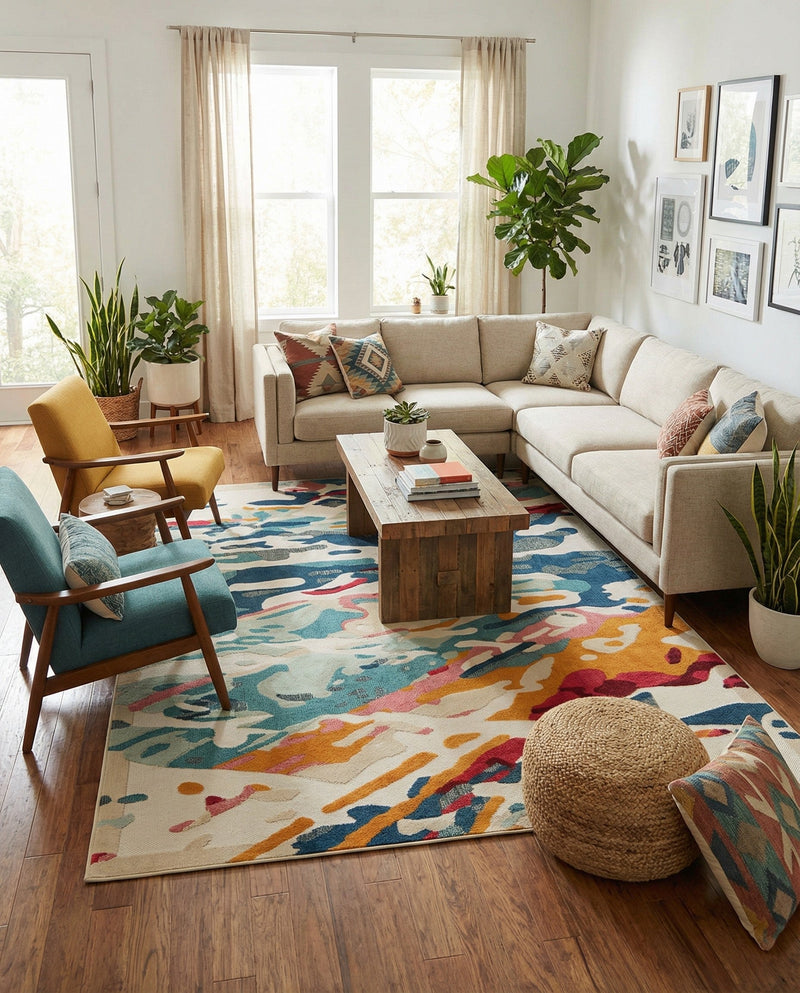 Outdoor Marrakesh Collection Area Rug -  Meknes Rectangle Multi  lifestyle 10