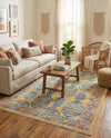 Seville Stripes Collection Area Rug -  Granada (Yellow) Rectangle Yellow  lifestyle 7