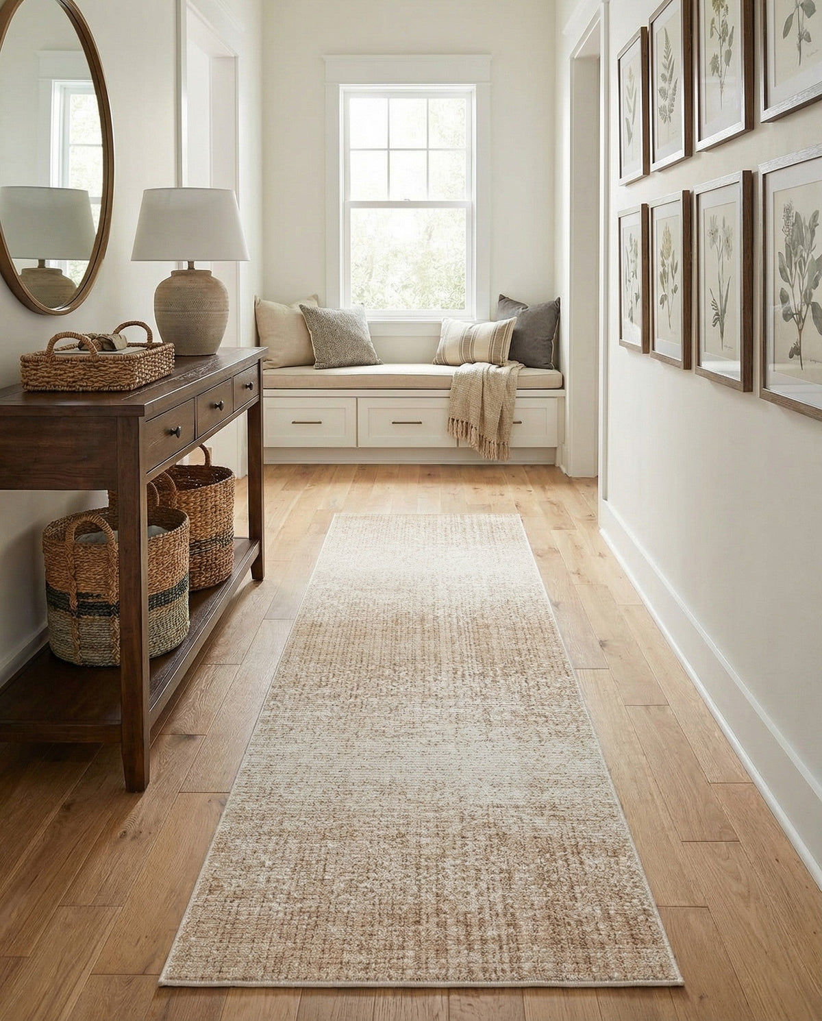 Jewel Oasis Collection Area Rug - Sapphire (Ivory) Runner Ivory  lifestyle 120