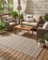 Seaside Stripes Collection Area Rug -  Boardwalk (Natural) Square Natural  lifestyle 28