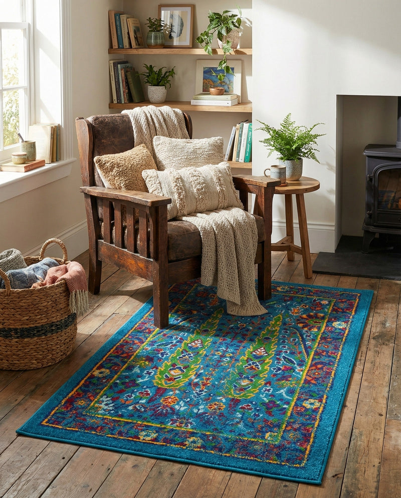 Caribbean Cove Collection Area Rug -  Tobago Rectangle Navy Blue  lifestyle 17