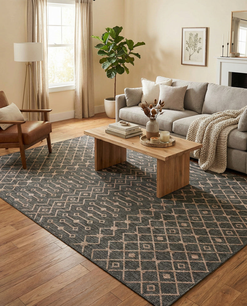 Savannah Pergola Collection Area Rug -  Pergola (Charcoal Gray) Rectangle Charcoal Gray  lifestyle 20