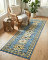 Tabriz Tapestries Collection Area Rug - Azerbaijan (Light Blue) Runner Light Blue  lifestyle 51