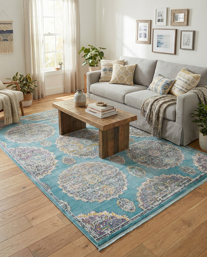 Arcadia Rugs Collection Area Rug -  Atlantis (Blue) Rectangle Blue  lifestyle 15