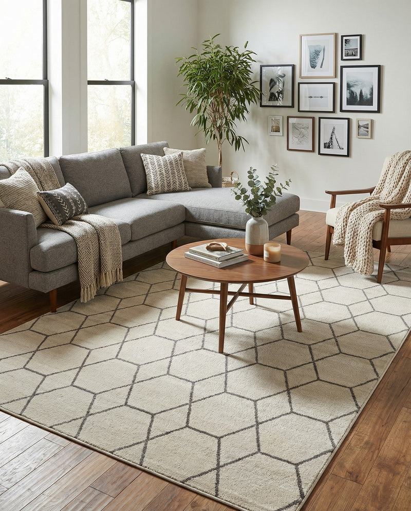 Trellis Mosaic Collection Area Rug - Arborville (Ivory) Rectangle Ivory  lifestyle 3