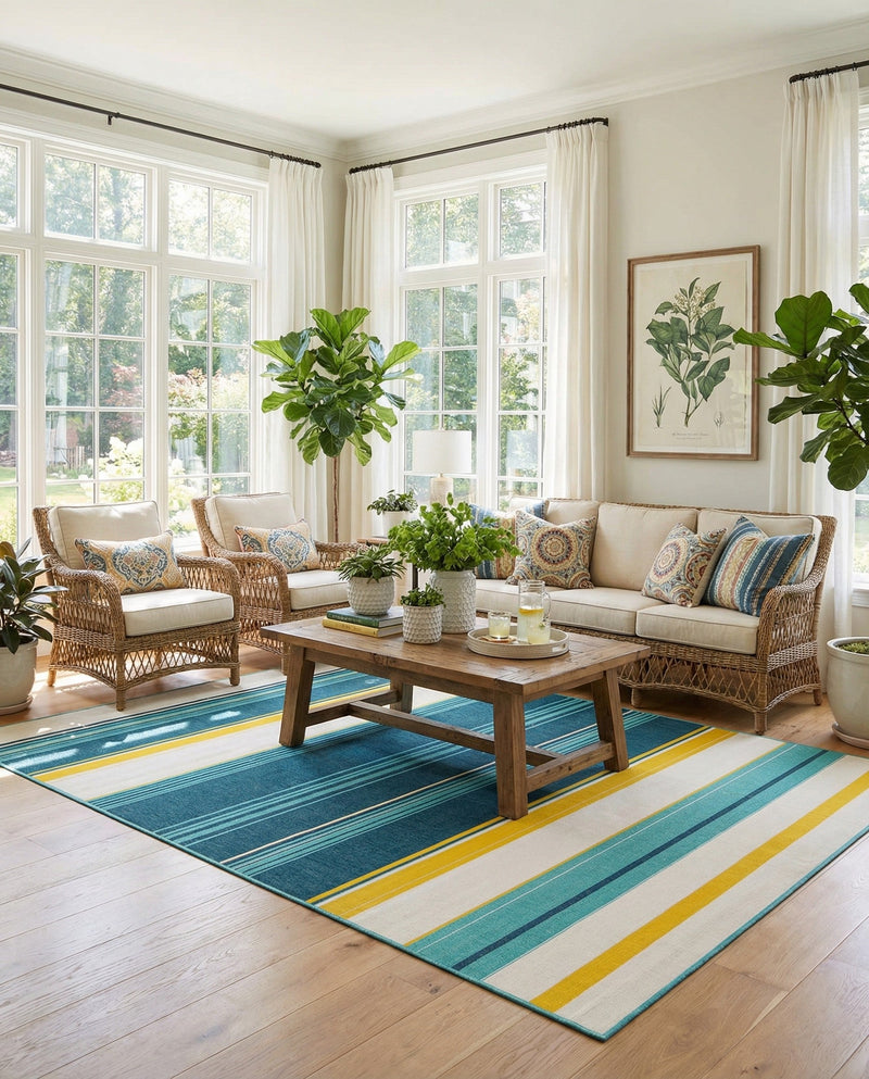 Terrace Fringe Collection Area Rug -  Veranda Rectangle Multi  lifestyle 20