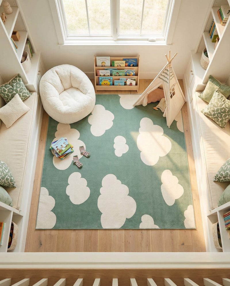 Wonder Tykes Collection Area Rug -  Dreamview Square Soft Green  lifestyle 72