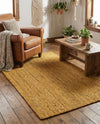 Woven Seaside Jute Collection Area Rug - Savannah (Yellow) Rectangle Yellow  lifestyle 24