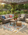 Patio Heritage Collection Area Rug - Tuscany Rectangle Multi  lifestyle 9