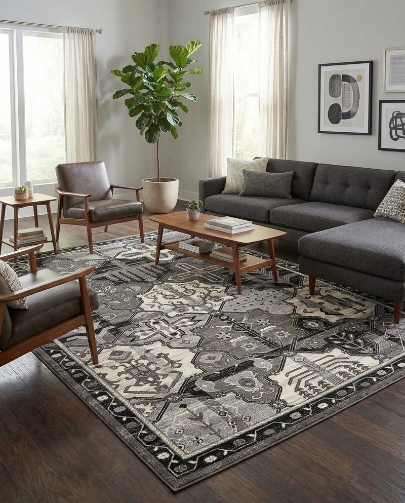 Horizon Collection Area Rug - Dawn Rectangle Gray  lifestyle 51
