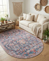Zahara Oasis Collection Area Rug -  Nador Oval Navy Blue  lifestyle 73