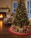 Holiday Hearth Rugs Collection Area Rug - Yuletide Round Natural and Red  lifestyle 22