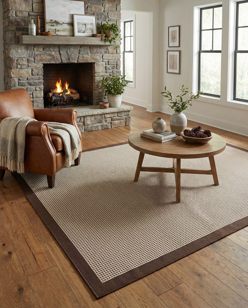 Terrace Fringe Collection Area Rug - Oceanside Rectangle Brown  lifestyle 51