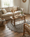 Woven Seaside Jute Collection Area Rug - Coastalhaven (Gray) Round Gray  lifestyle 29