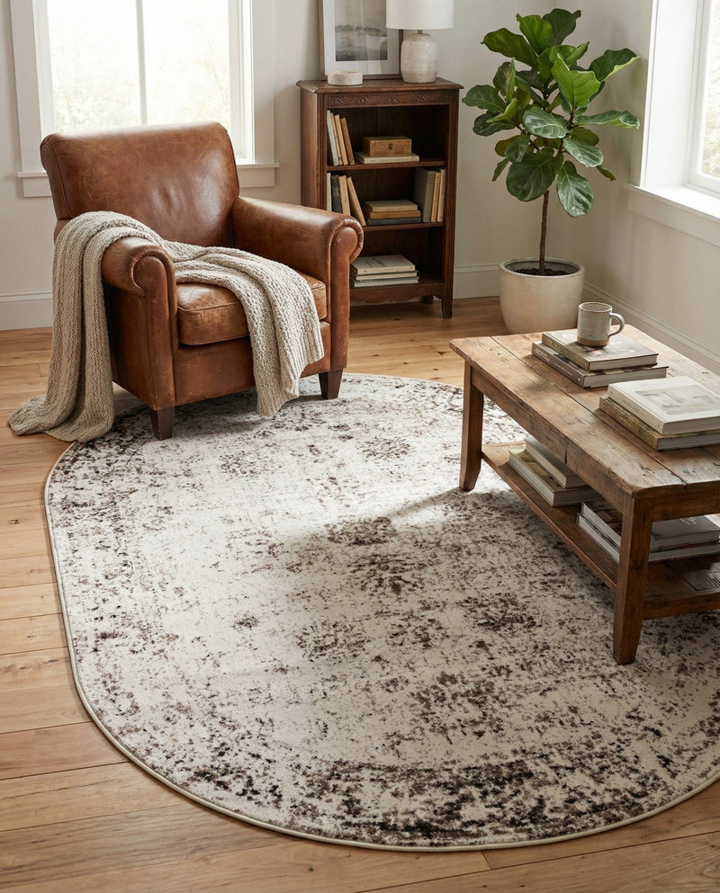 Riviera Elegance Collection Area Rug - Antibes (Beige) Oval Beige  lifestyle 66