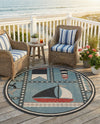 Seaside Haven Rugs Collection Area Rug -  Anchorage Round Blue  lifestyle 74