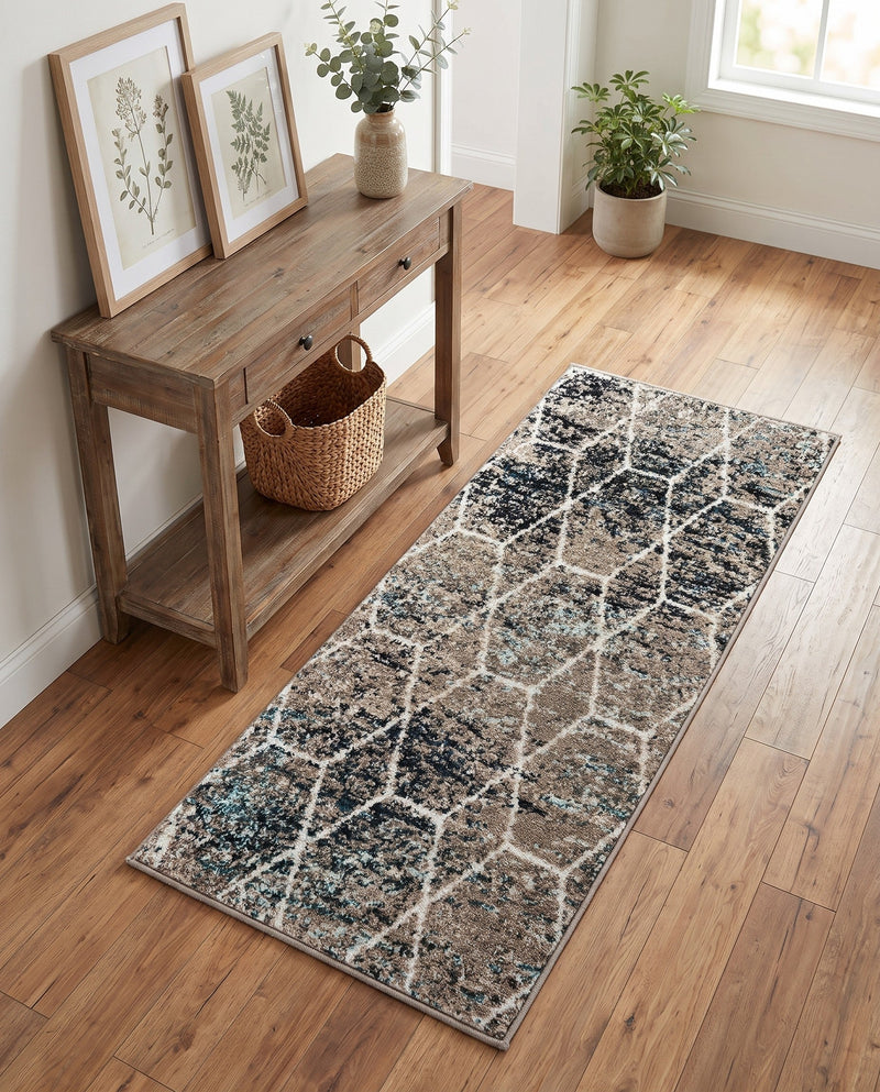 Trellis Mosaic Collection Area Rug - Arborville (Blue Multi) Runner Blue Multi  lifestyle 54