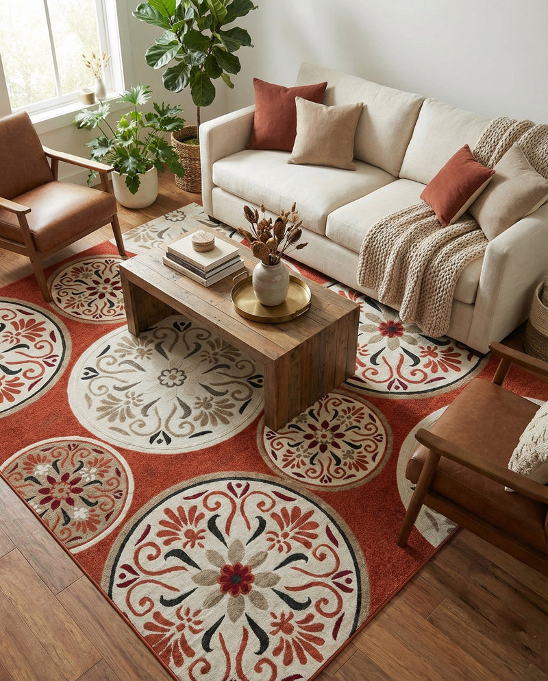 Urban Terrace Collection Area Rug -  Deck Rectangle Terracotta  lifestyle 30