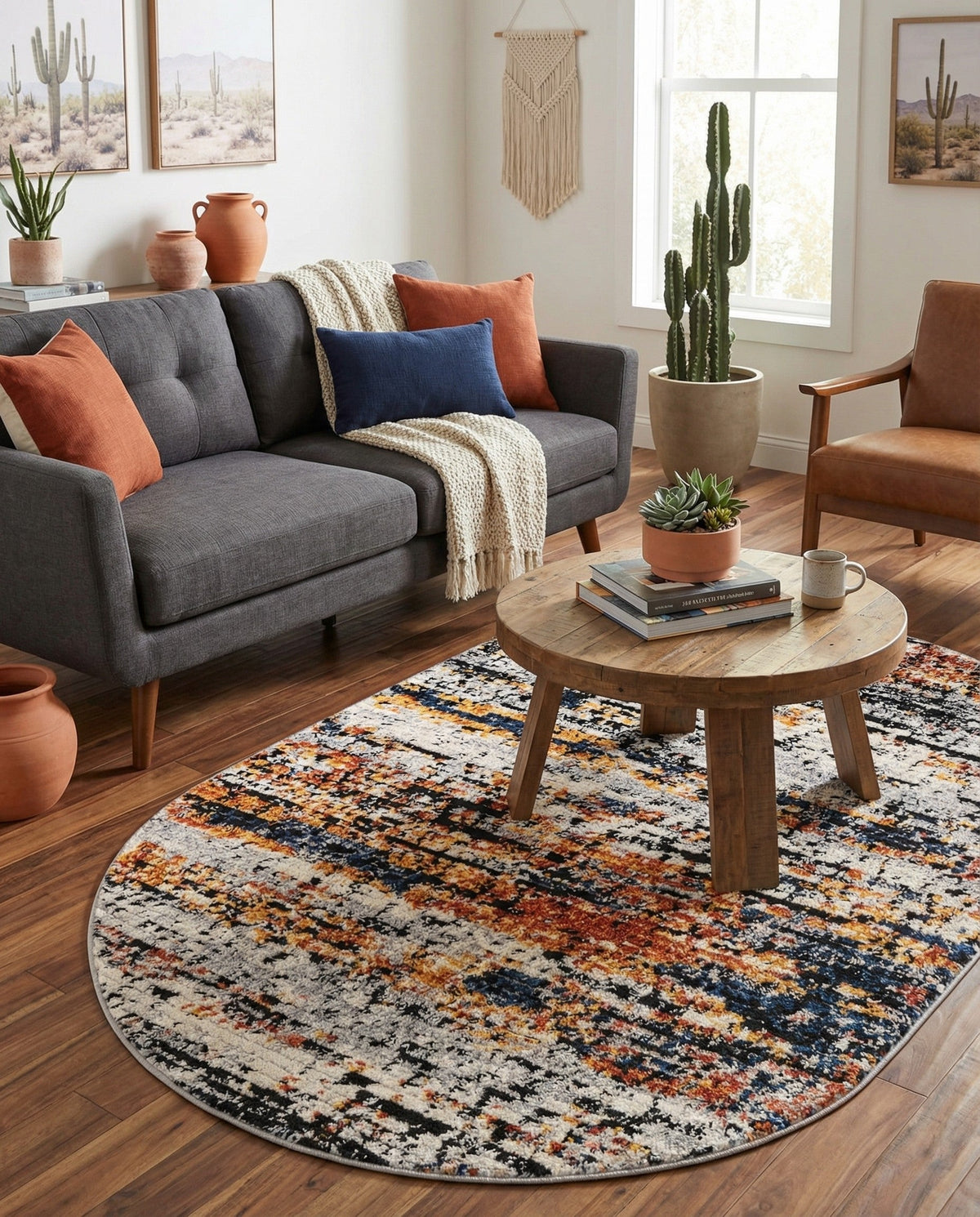 Santa Fe Trails Collection Area Rug -  Chaparral Oval Multi  lifestyle 131