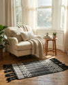 Sustainable Nomad Terrace Collection Area Rug - Reef Rectangle Charcoal Black  lifestyle 50
