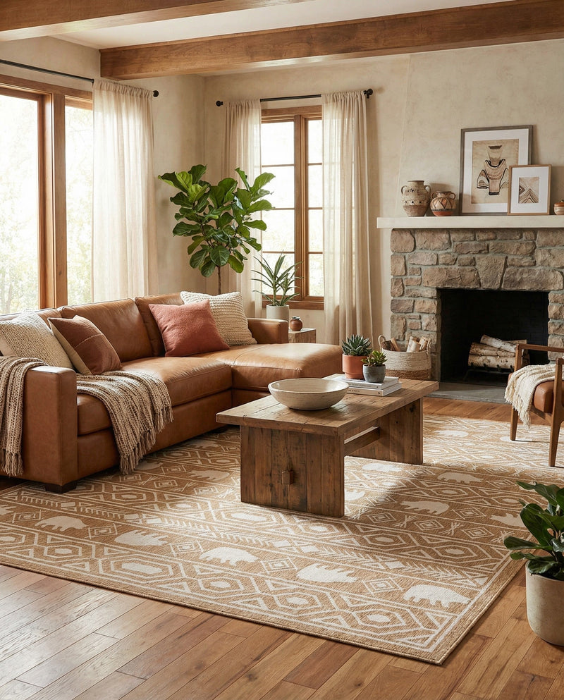 Mesa Oasis Rugs Collection Area Rug - Sundown Rectangle Taupe  lifestyle 49