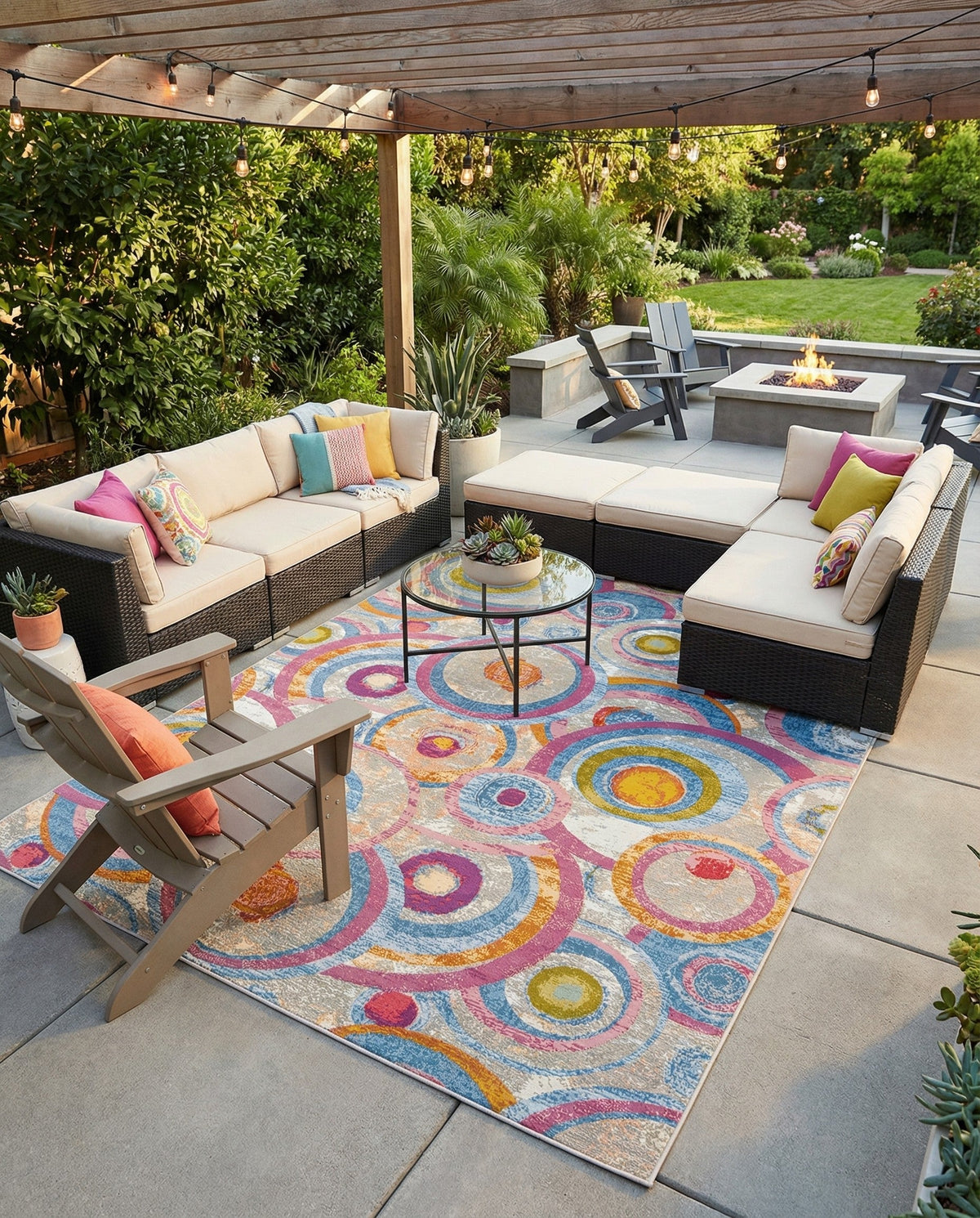 Urban Terrace Collection Area Rug -  Plaza Rectangle Multi  lifestyle 7
