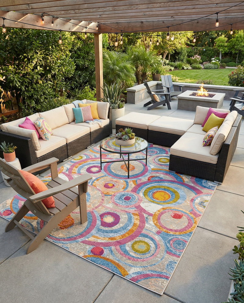 Urban Terrace Collection Area Rug -  Plaza Rectangle Multi  lifestyle 7