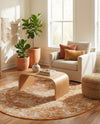 Savannah Soiree Collection Area Rug -  Everglade (Rust Red) Round Rust Red  lifestyle 61