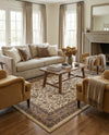 Isfahan Elegance Collection Area Rug - Naghsh-e Jahan (Ivory) Rectangle Ivory  lifestyle 18