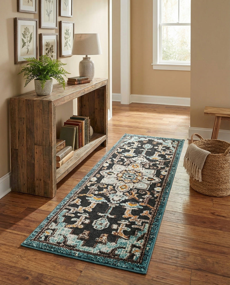Outdoor Marrakesh Collection Area Rug -  Essaouira Runner Navy Blue  lifestyle 61