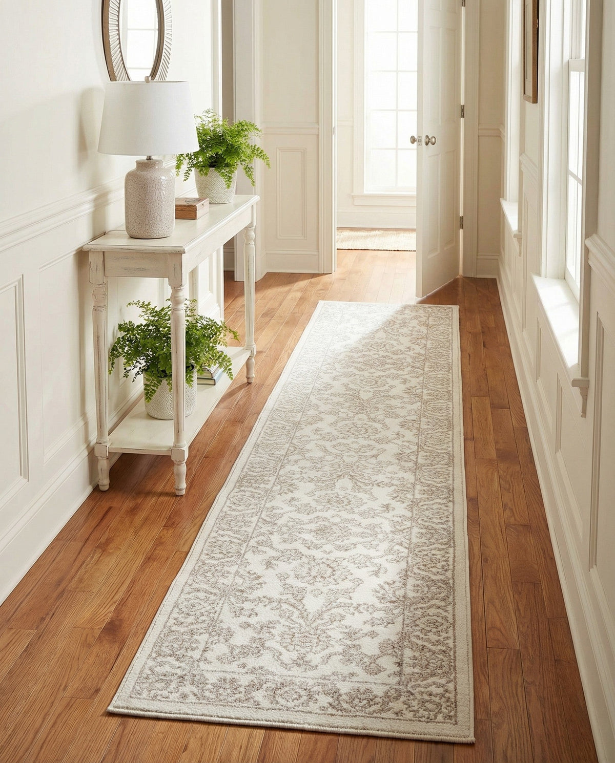 Savannah Elegance Collection Area Rug - Augusta (Ivory) Runner Ivory  lifestyle 84