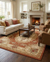 Versailles Elegance Collection Area Rug -  Louveciennes (Brick Red) Rectangle Brick Red  lifestyle 18