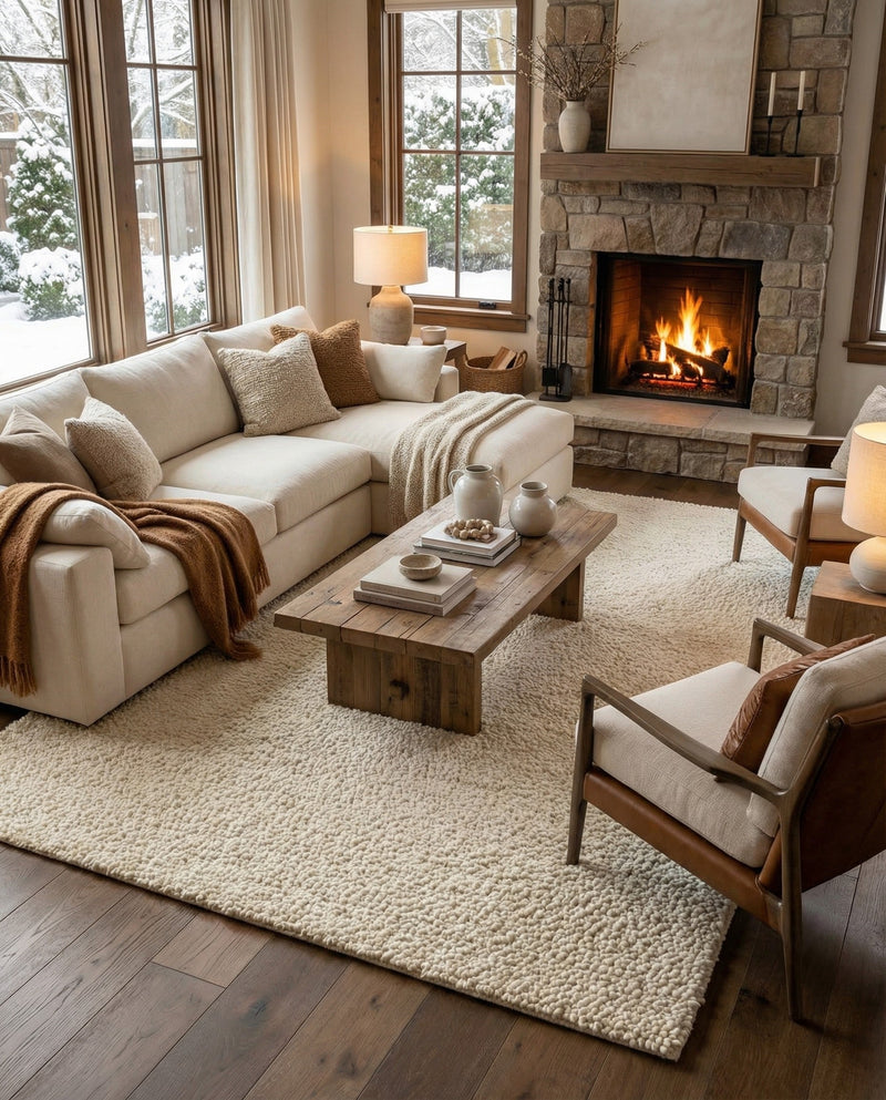 Wellington Luxe Shag Collection Area Rug - Kapiti Rectangle Moroccan Ivory  lifestyle 12