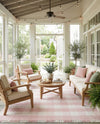 Sustainable Grid Indoor-Outdoor Oasis Collection Area Rug - Savannah Rectangle Pink  lifestyle 49