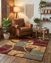 Bistro Lounge Collection Area Rug -  Ristretto Rectangle Multi  lifestyle 21