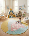 Wonder Tykes Collection Area Rug -  Whimsical Round Yellow  lifestyle 49