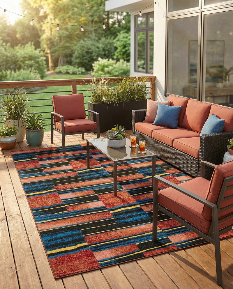 Urban Terrace Collection Area Rug -  Courtyard Rectangle Multi  lifestyle 7
