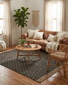 Tulum Trellis Collection Area Rug - Shoreline Rectangle Black  lifestyle 26