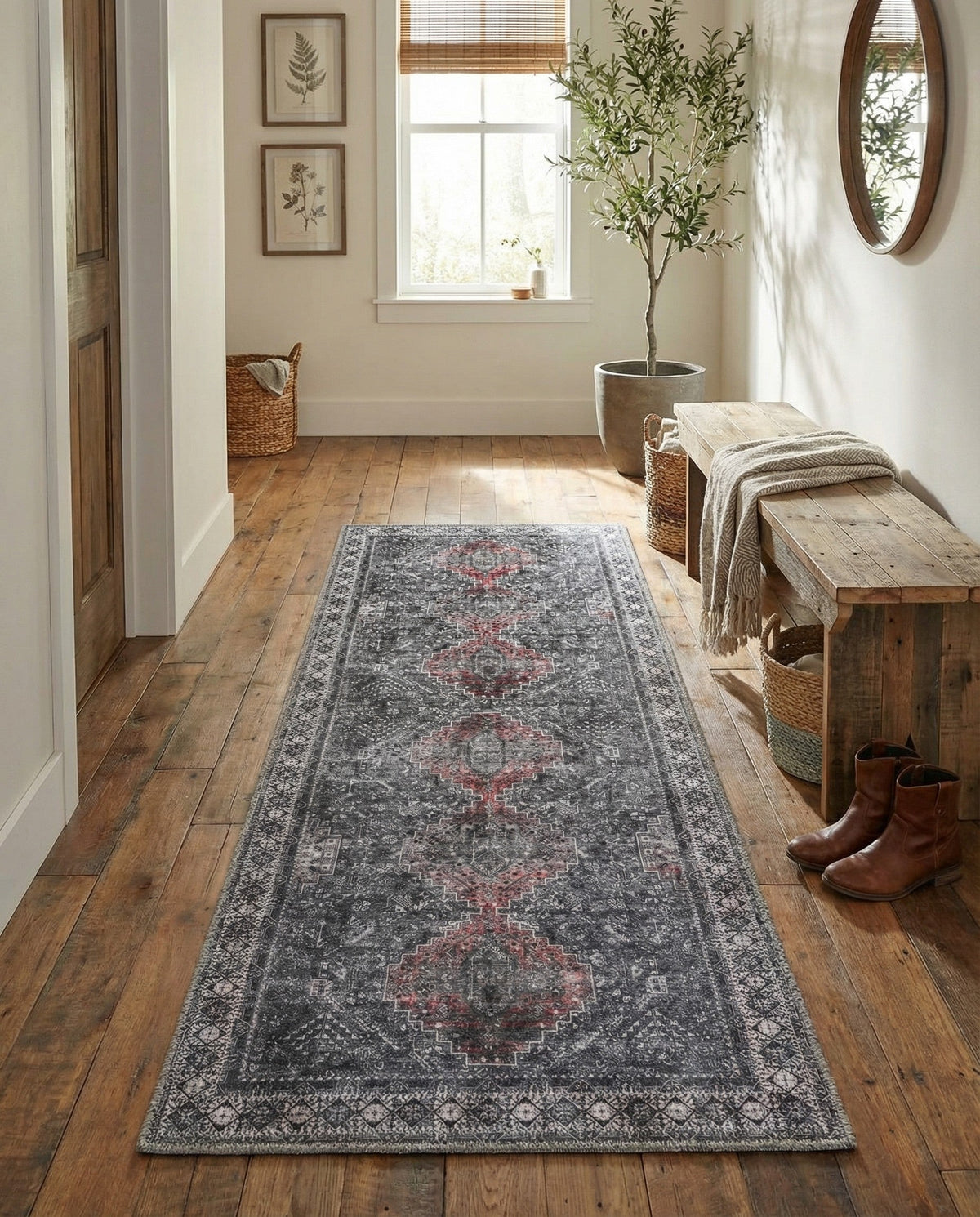 Heritage Elegance Collection Area Rug -  Uffizi Runner Gray  lifestyle 130