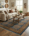 Zagros Oasis Collection Area Rug -  Gilan-e Gharb Rectangle Blue  lifestyle 7