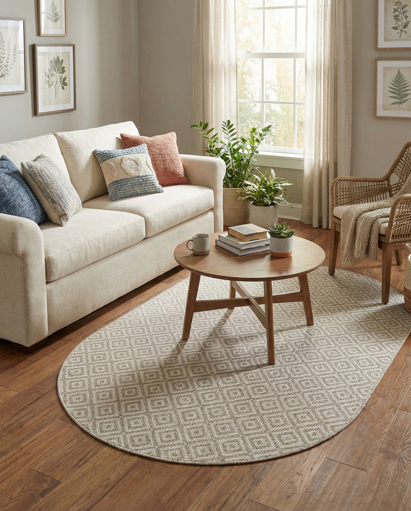 Urban Oasis Rugs Collection Area Rug -  Rooftop (Light Gray) Oval Light Gray  lifestyle 42
