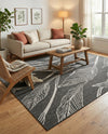 Seaside Blooms Collection Area Rug -  Evergreen (Ivory Charcoal) Rectangle Ivory Charcoal  lifestyle 15