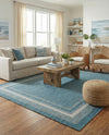 Terrace Fringe Collection Area Rug - Veranda (Teal) Rectangle Teal  lifestyle 23