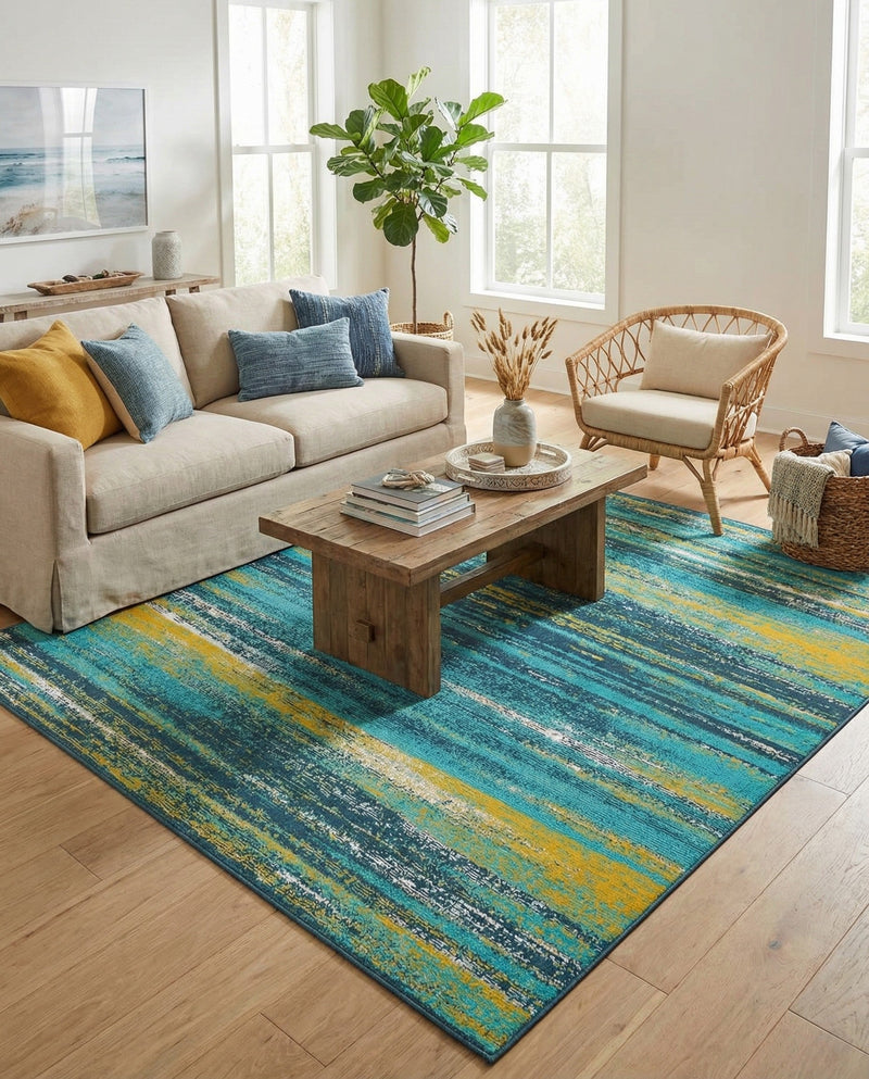 Seaside Haven Rugs Collection Area Rug -  Sandbar Square Multi.Blue  lifestyle 43