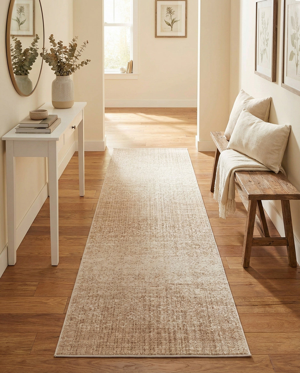 Jewel Oasis Collection Area Rug - Sapphire (Ivory) Runner Ivory  lifestyle 121