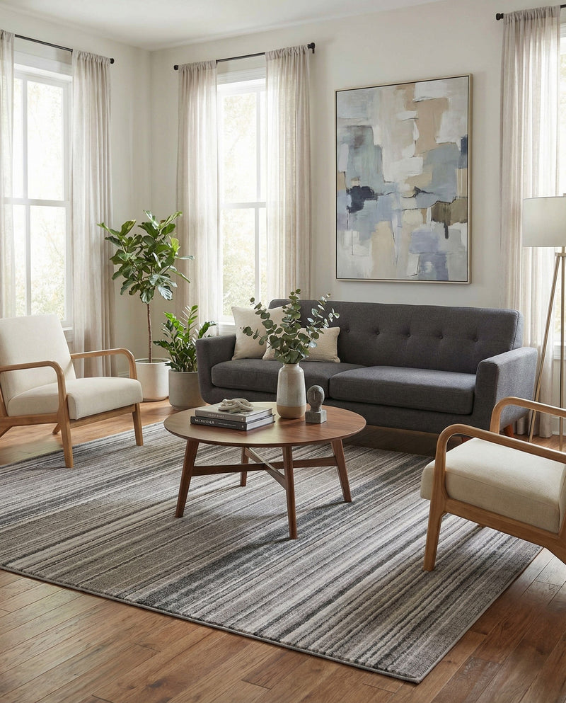 Jewel Oasis Collection Area Rug - Sapphire (Gray) Square Gray  lifestyle 41
